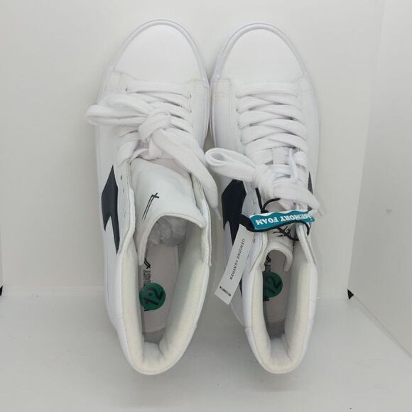 William Rast Rachel Zoe Mens NEW White w/Black Accents Leather Sneakers - sz. 12 - Picture 3 of 6